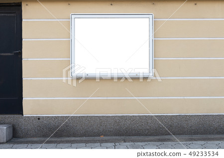 Large blank billboard on a street wall, banners Large blank billboard on a street wall, banners 49233534