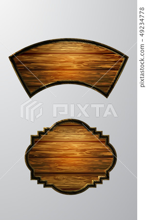 Vector realistic illustration of wooden signboard 49234778