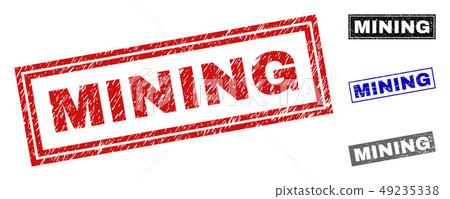 Grunge MINING Textured Rectangle Stamp Seals Grunge MINING Textured Rectangle Stamp Seals 49235338