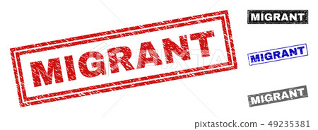 Grunge MIGRANT Scratched Rectangle Watermarks Grunge MIGRANT Scratched Rectangle Watermarks 49235381