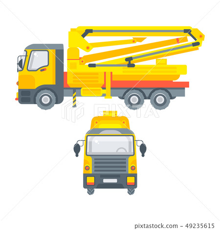 concrete pump side view and front view 49235615