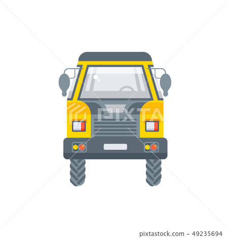 kipper truck illustration front view in flat style kipper truck illustration front view in flat style 49235694