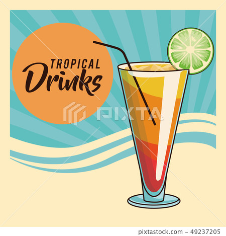 tropical cocktail poster tropical cocktail poster 49237205