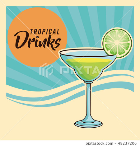 tropical cocktail poster 49237206