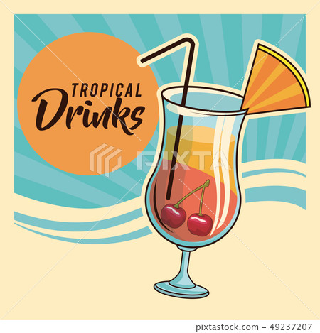 tropical cocktail poster tropical cocktail poster 49237207