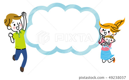 Family couple baby jumping Family couple baby jumping 49238037