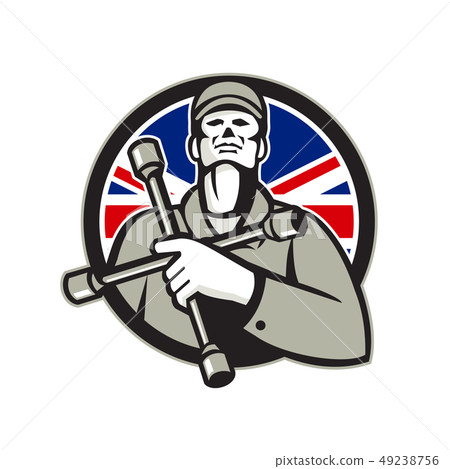 British Tyre Technician Lug Wrench Union Jack Flag 49238756