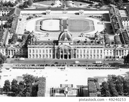 Aerial view of Ecole Militaire in Paris Aerial view of Ecole Militaire in Paris 49240253