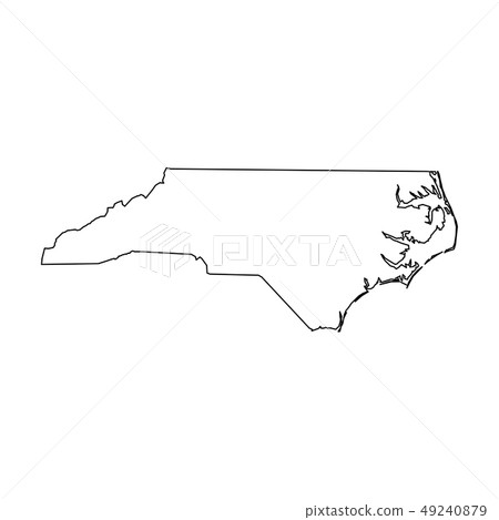 North Carolina, state of USA - solid black outline map of country area. Simple flat vector North Carolina, state of USA - solid black outline map of country area. Simple flat vector 49240879