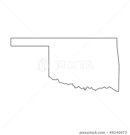 Oklahoma, state of USA - solid black outline map of country area. Simple flat vector illustration 49240973