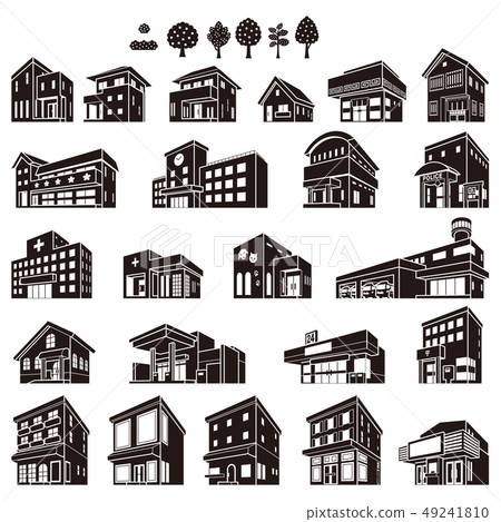 Illustrations of various buildings 49241810