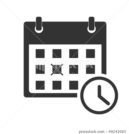 calendar icon on white background. date check sign - Stock Illustration ...