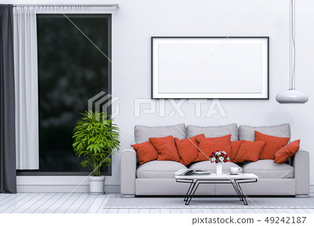 mock up poster frame interior living room mock up poster frame interior living room 49242187