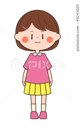 Girl A in round collar clothes 49243085