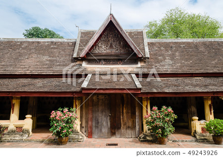 Antique Porch's Gate of Wat Sisaket at Vientiane. 49243926