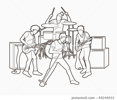 Musician playing music together, Music band vector Musician playing music together, Music band vector 49244033