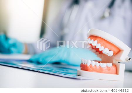 Dentists are discussing dental problems at report 49244312