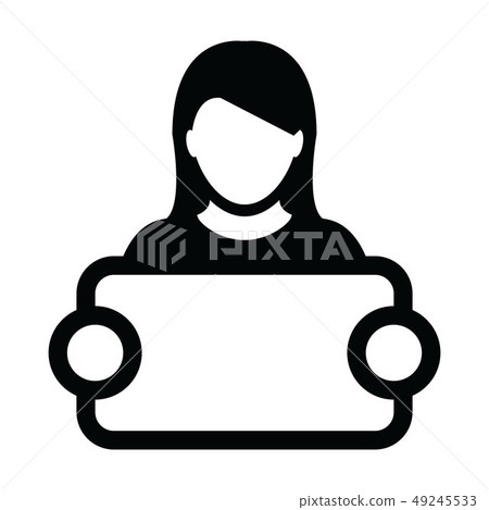 News icon vector female person profile avatar 49245533