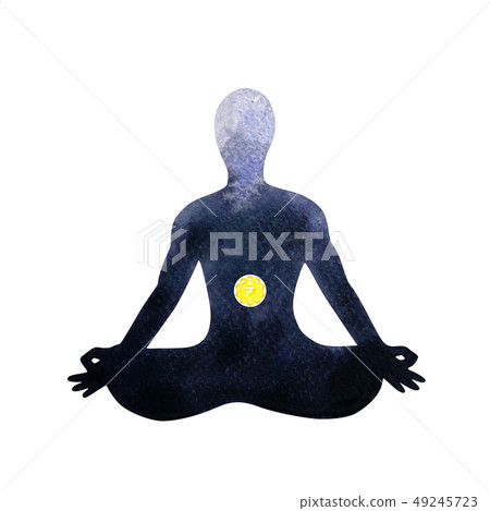 yellow solar plexus chakra human lotus pose yoga 49245723