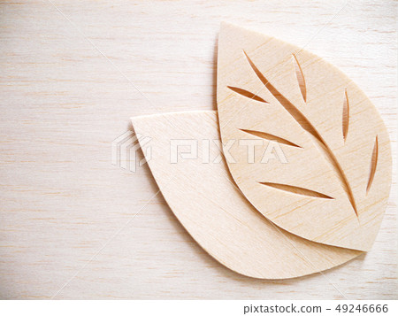 leaf symbol logo concept wood cutting illustration 49246666