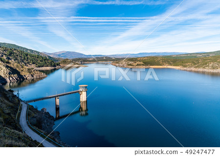 The Atazar reservoir and dam The Atazar reservoir and dam 49247477