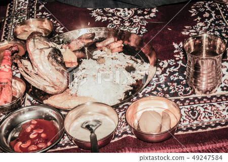 "Annaprashan rituals or Mukhe bhaat" Festival food "Annaprashan rituals or Mukhe bhaat" Festival food 49247584