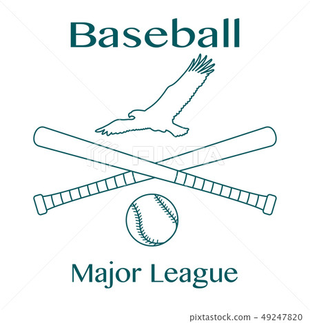 Baseball bats, ball and eagle Vector illustration 49247820