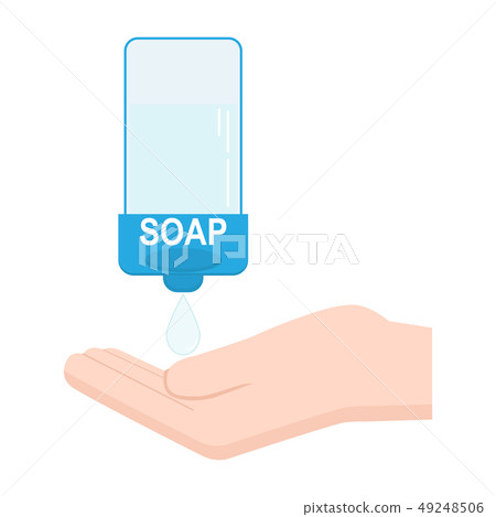 Washing hand and soap icon, hygiene illustration Washing hand and soap icon, hygiene illustration 49248506