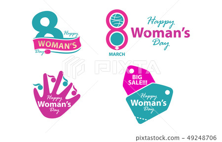Happy Woman's Day Template Set Happy Woman's Day Template Set 49248706