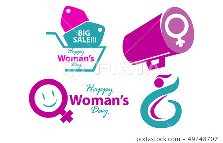 Happy Woman's Day Template Set Happy Woman's Day Template Set 49248707