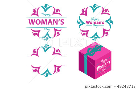 Happy Woman's Day Template Set Happy Woman's Day Template Set 49248712