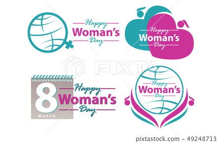 Happy Woman's Day Template Set Happy Woman's Day Template Set 49248713