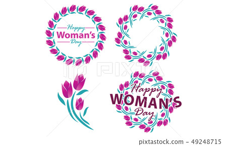 Happy Woman's Day Template Set Happy Woman's Day Template Set 49248715