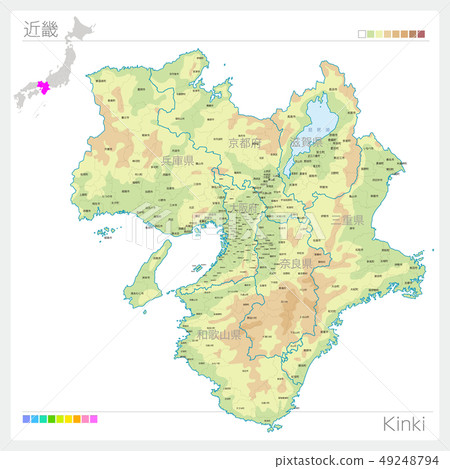 Kinki map/Kinki (contour lines/color coding) 49248794