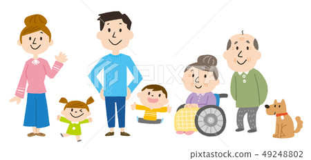 Three generations family and pets 49248802