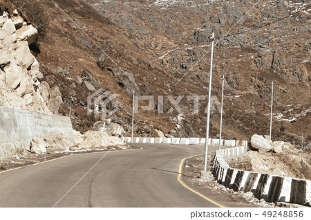 NathuLa mountain road pass of India China border NathuLa mountain road pass of India China border 49248856