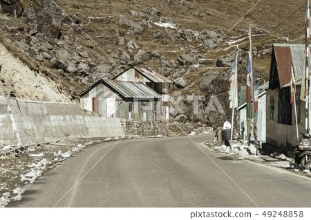 Military camp Nathula highway India China border  49248858