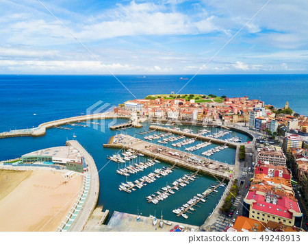 Gijon city marina in Asturias, Spain 49248913