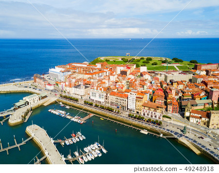Gijon city marina in Asturias, Spain 49248918