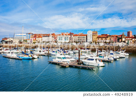 Gijon city marina in Asturias, Spain 49248919