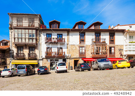 Buildings in Comillas centre, Spain 49248942