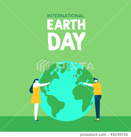Earth Day illustration of people planet love 49249556