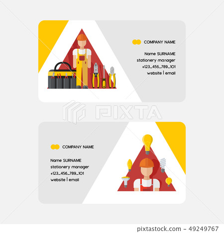 Electricity vector business card electrician character power electrical socket bulbs energy of solar Electricity vector business card electrician character power electrical socket bulbs energy of solar 49249767