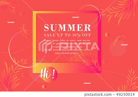 Unique artistic summer cards with bright gradient  49250014