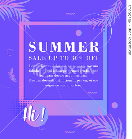 Unique artistic summer cards with bright gradient  49250015