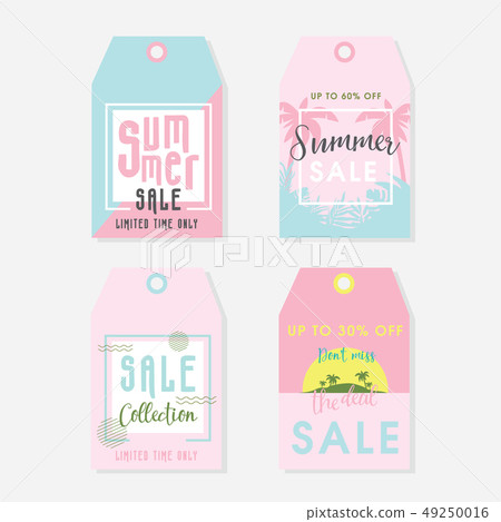 Summer set of sale and gift tags. 49250016