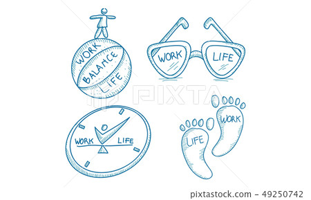 Work Life Balance Template Set - Stock Illustration [49250742] - PIXTA