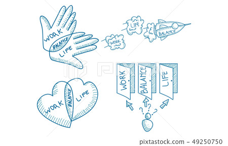 Work Life Balance Template Set - Stock Illustration [49250750] - PIXTA