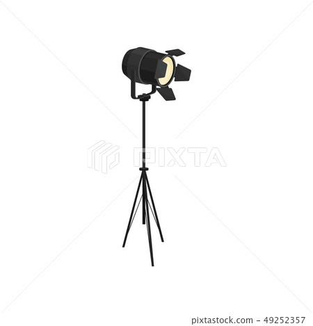 Spotlight on white background. Bright light modern technology. Spotlight on white background. Bright light modern technology. 49252357