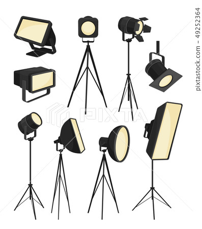 Collection of spotlight on white background. Vector illustration. 49252364